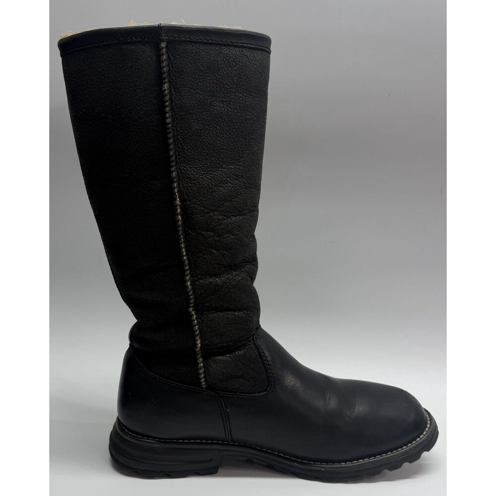 UGG Brooks Tall Boots Women's Size 8 Black Shearling Leather 5490 Winter - Picture 7 of 15